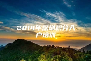 2014年深圳积分入户培训