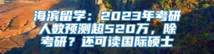 海滨留学：2023年考研人数预测超520万，除考研？还可读国际硕士