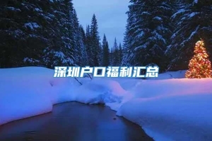 深圳户口福利汇总