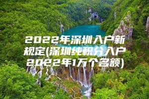 2022年深圳入户新规定(深圳纯积分入户2022年1万个名额)