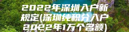 2022年深圳入户新规定(深圳纯积分入户2022年1万个名额)