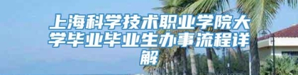 上海科学技术职业学院大学毕业毕业生办事流程详解