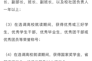 上海选调生的荣誉奖励条件包括本科阶段吗？