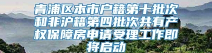 青浦区本市户籍第十批次和非沪籍第四批次共有产权保障房申请受理工作即将启动