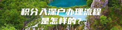 积分入深户办理流程是怎样的？