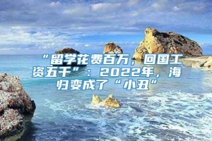 “留学花费百万，回国工资五千”：2022年，海归变成了“小丑”