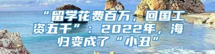 “留学花费百万，回国工资五千”：2022年，海归变成了“小丑”