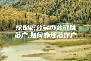 深圳积分多少分可以落户,如何办理落深户