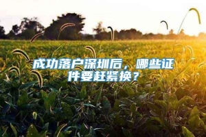 成功落户深圳后，哪些证件要赶紧换？