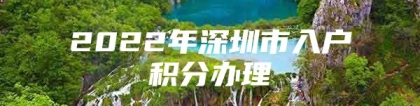 2022年深圳市入户积分办理