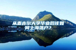 从麦吉尔大学毕业后该如何上海落户？