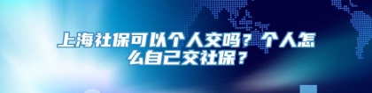 上海社保可以个人交吗？个人怎么自己交社保？