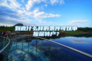 到底什么样的条件可以申报居转户？