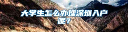 大学生怎么办理深圳入户呢？