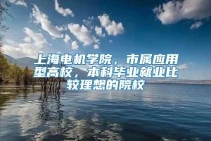 上海电机学院，市属应用型高校，本科毕业就业比较理想的院校