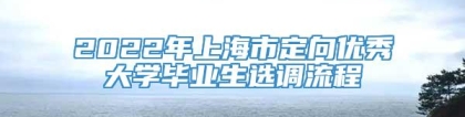 2022年上海市定向优秀大学毕业生选调流程