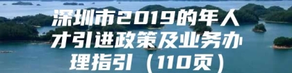 深圳市2019的年人才引进政策及业务办理指引（110页）