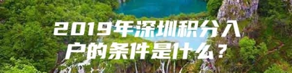 2019年深圳积分入户的条件是什么？