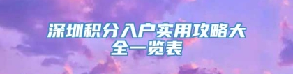 深圳积分入户实用攻略大全一览表