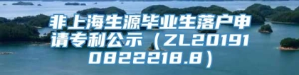 非上海生源毕业生落户申请专利公示（ZL201910822218.8）