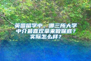 英国留学中，哪三所大学中介最喜欢拿来做保底？实际怎么样？