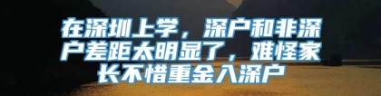 在深圳上学，深户和非深户差距太明显了，难怪家长不惜重金入深户