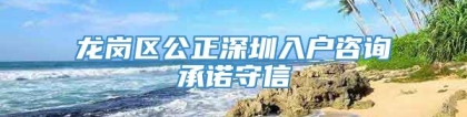 龙岗区公正深圳入户咨询承诺守信