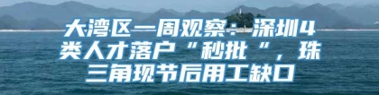 大湾区一周观察：深圳4类人才落户“秒批“，珠三角现节后用工缺口