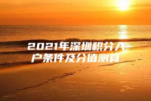 2021年深圳积分入户条件及分值测算