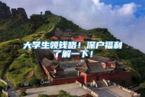 大学生领钱咯！深户福利了解一下！