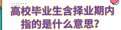 高校毕业生含择业期内指的是什么意思？