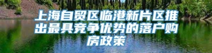 上海自贸区临港新片区推出最具竞争优势的落户购房政策