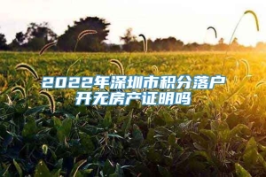 2022年深圳市积分落户开无房产证明吗