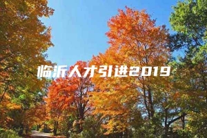 临沂人才引进2019