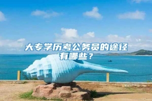 大专学历考公务员的途径有哪些？