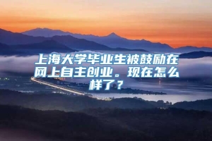 上海大学毕业生被鼓励在网上自主创业。现在怎么样了？