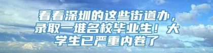 看看深圳的这些街道办，录取一堆名校毕业生！大学生已严重内卷了