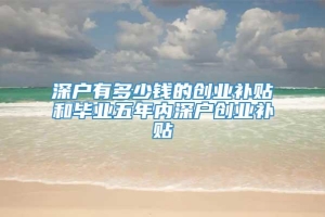 深户有多少钱的创业补贴和毕业五年内深户创业补贴