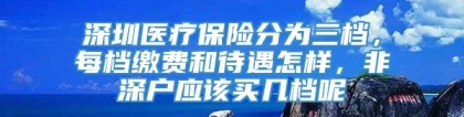 深圳医疗保险分为三档，每档缴费和待遇怎样，非深户应该买几档呢