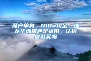 深户单身，100w现金，选龙华坂田还是福田，法拍房可买吗