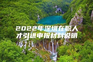 2022年深圳在职人才引进申报材料说明