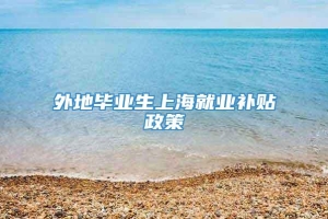 外地毕业生上海就业补贴政策