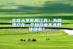 北京大学布局江苏！为何落户在一个知名度不高的地级市？