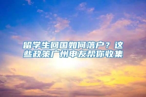 留学生回国如何落户？这些政策广州申友帮你收集