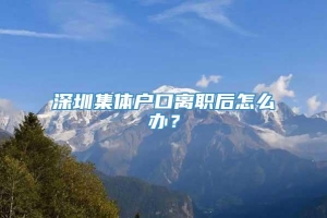 深圳集体户口离职后怎么办？