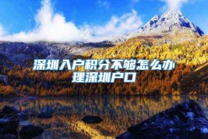 深圳入户积分不够怎么办理深圳户口