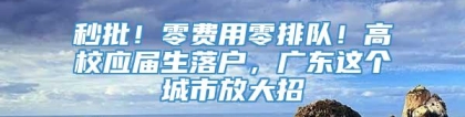 秒批！零费用零排队！高校应届生落户，广东这个城市放大招