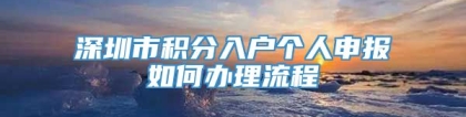 深圳市积分入户个人申报如何办理流程