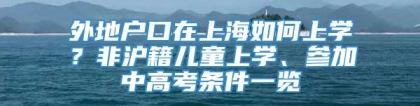 外地户口在上海如何上学？非沪籍儿童上学、参加中高考条件一览