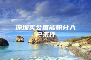 深圳买公寓能积分入户条件